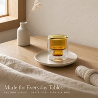 Tasse en verre à double paroi avec logo personnalisé, tasse en verre à double paroi isolée colorée, tasse à espresso, tasse à thé pour la maison et les restaurants