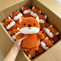 Boneka Rubah Gemuk Oranye Wajah Putih Lucu Kawaii OEM Custom 8 inci, Mainan Hewan Isi Kapas PP untuk Toko/Arcade