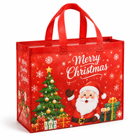 Sac fourre-tout personnalisé en non-tissé pour Noël, réutilisable, pour cadeau de remerciement aux membres, récompense VIP de Noël, avec impression de logo