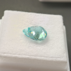 Piedras preciosas sueltas en forma de pera, cultivadas en laboratorio, Paraiba, corte triturado, tamaño 7x9mm, para la elaboración de collares. - Product Image 5