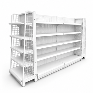 Prateleiras de Exibição para Supermercado em Aço Laminado a Frio, Duráveis, Antiferrugem, de 5 Camadas, Ajustáveis e de Dupla Face para Mercearias - Product Image 5