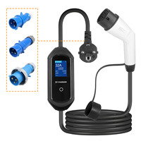 Chargeur de véhicule électrique portable AC Mode 2 ST-E207, courant réglable 32A 7.5KW, J1772 Type 2 GBT