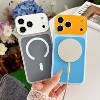 Coque de téléphone antichoc premium Dopamine-smooth color-blocked avec anneau magnétique pour iPhone 17 16 15 14 13 Pro Max