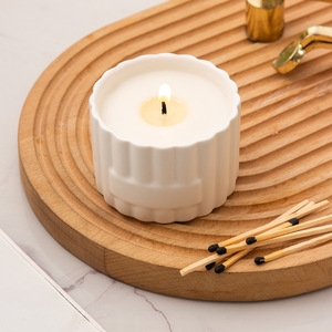 Vaso de cerámica personalizado para velas, cilíndrico, vacío, hecho a mano, para regalo DF2821 - Product Image 5