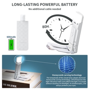 Lampe de lecture LED portable, mini lampe à clip pour livre, lampe d'urgence pour le camping, la randonnée, le vélo, la pêche - Product Image 5