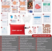 Cadeau de bienvenue : Trousse de premiers soins médicale d'urgence pour blessures, 176 pièces en un seul petit ensemble, personnalisable, format de poche, mini trousse de premiers soins de voyage