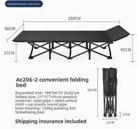 Lit de camp pliant portable et léger pour adulte, idéal pour le camping et la randonnée, durable et moderne, pour chambre à coucher - Vente en gros