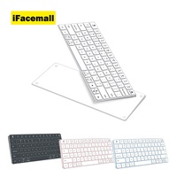IFacemall Nouveau clavier mécanique métallique sans fil ultra-fin ergonomique durable détachable USB Type-C Mini Blanc pour Gaming