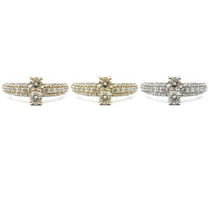 Bijoux fins et élégants Cadeau d'anniversaire de bonne qualité Bijoux en or blanc 18 carats avec diamants véritables Bagues de mariage éternelles pour femmes - Product Image 4