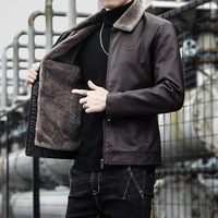 Veste à revers marron de qualité supérieure pour homme en similicuir PU, manteau personnalisé pour l'hiver et le quotidien
