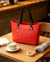 Sac fourre-tout en EVA résistant à l'eau, sac à bandoulière portable bicolore, sac à main léger de grande capacité, sac à ouverture supérieure pour les trajets quotidiens