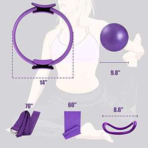 Ensemble d'anneaux <span class=keywords><strong>Pilates</strong></span> d'entraînement de gymnastique à domicile 5 pièces accessoires d'entraînement sportif pour l'exercice à domicile - Product Image 4