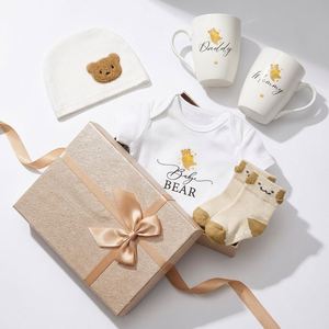 2026 Luxury Cotton Newborn Baby <b>Gift</b> Set Bear Theme <b>for</b> Baby New Mom and Dad Shower Gender Reveal <b>Gifts</b> with Custom Logo - Product Image 4