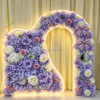 Décoration Murale Florale Moderne en Soie Artificielle pour Mariage, Noël, Remise de Diplôme, Halloween – Hydrangea, Marguerite, Rose – Vente en Gros