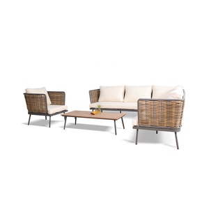 Cao cấp wicker đồ gỗ ngoài trời <span class=keywords><strong>sofa</strong></span> phòng chờ thiết lập với đệm thoải mái PE mây giải trí Patio vườn <span class=keywords><strong>sofa</strong></span> <span class=keywords><strong>Set</strong></span> - Product Image 4