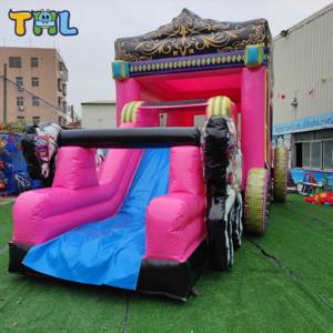 Château gonflable combiné pour enfants en PVC commercial <span class=keywords><strong>de</strong></span> 0,55 mm, château gonflable princesse Moonwalk - Product Image 4