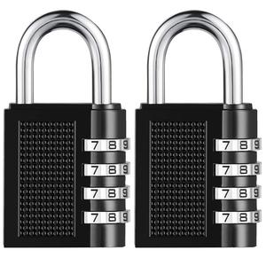 Đen 4 Dials Kết Hợp Có Thể Đặt Lại Khóa Mật Khẩu Khóa An Toàn Cửa Locker Pad Khóa Padlock Du Lịch Hành Lý Vali Khóa Phòng Tập Thể Dục - Product Image 1