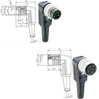 Connecteur Circulaire Aérospatial M16 DIN 3/4/5/6/7/8/12 Broches Mâle Femelle Droit ou à Angle Droit Verrouillage par Vis IP40 Industriel Aviation