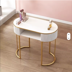 Table de manucure au design moderne, résistante à l'acétone, avec structure métallique, pour salon de beauté et rangement d'accessoires - Product Image 1
