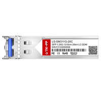 Cisco 1G SFP GLC-LH-SMD Uyumlu 1.25G Optik Alıcı-Verici SFP Modülü Tek Modlu 20km 1310nm SMF Ticari FCC ROHS CE Onaylı