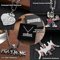 Collier en Gros Chaîne Hommes Femmes Mode Or Argent Breloques Pendentif Personnalisé Logo Découpé Acier Inoxydable