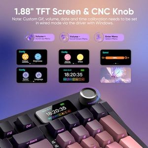 คีย์บอร์ดไร้สายแบบกลไก OEM ODM <span class=keywords><strong>K95</strong></span> หน้าจอ TFT ปุ่มหมุน ระบบเชื่อมต่อสามโหมด คีย์บอร์ดแบบ Gasket ปรับแต่งได้ รองรับ HotSwap ไฟ <span class=keywords><strong>RGB</strong></span> Backlit พร้อม Lubed ไว้แล้ว - Product Image 3