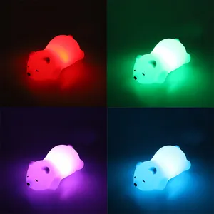 Regalo per bambini Touch Control orso Nightlight respiro cambia colore decorazione camera da letto luce notturna a LED ricaricabile in Silicone