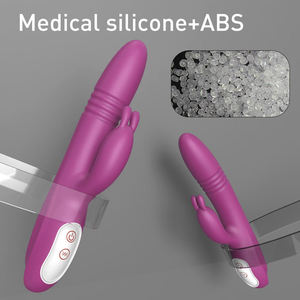 美人鱼阴蒂假阴茎三重兔子振动器医用级硅胶ABS 9频USB磁力充电振动器 - Product Image 5