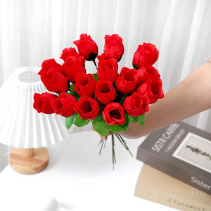 Rosa Artificial de Alta Calidad al por Mayor, de Plástico, con Tacto Real, Rama Individual, Hecha a Mano, para Navidad, San Valentín, Bodas - Product Image 6