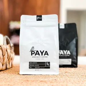 EN PACK Negro mate 250g Bolsas de café Ecológico 1KG Bolsas de café con válvula y cremallera para tostadores de café Embalaje de grado alimenticio