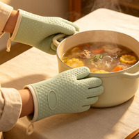 Gants de cuisine isolants thermiques antidérapants et imperméables en silicone pour four à micro-ondes