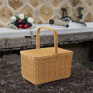 Panier mural en bambou 2026 Nouvelle Arrivée Écologique Multifonctionnel Tressé à la main en rotin et jacinthe d'eau pour bureau - Product Image 3