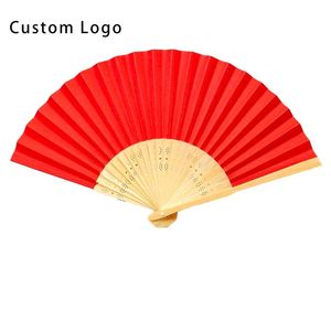 Éventails pliants en tissu de bambou écologiques avec impressions personnalisées pour une utilisation promotionnelle - Product Image 3