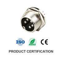 Connecteur traversant mural pour panneau d'alimentation GX16 Aviation Plug-2-10, boîtier en laiton, indice de protection IP65 (Mâle/Femelle) 3A-7A