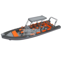 Bateau semi-rigide gonflable de 28 pieds à coque en aluminium, économique en carburant, approuvé par le gouvernement, pour les missions de sauvetage SAR, la pêche et les loisirs, avec moteur hors-bord