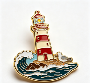 Pin de Solapa Esmaltado Personalizado con Diseño de Faro, Artesanía Metálica de Esmalte Suave, Insignia de Recuerdo con Temática de Viajes, Regalo - Product Image 2