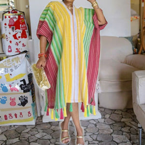 Robe Longue Maxi pour <span class=keywords><strong>Femme</strong></span>, Abayas Musulmanes <span class=keywords><strong>Boubou</strong></span> Dashiki, Robe de Soirée Kaftan de Dubaï en Soie Polyester, Tenue Africaine - Product Image 3