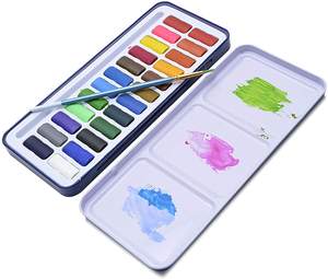 24 aquarelles assorties avec un ensemble de stylos pinceaux dans une boîte de voyage - Product Image 2