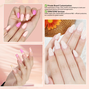 Vernis à ongles gel HEMA Free OEM ODM personnalisé avec logo, longue tenue, <span class=keywords><strong>nude</strong></span> rouge, pour l'été et le printemps, gel UV naturel à retirer par trempage, en vente - Product Image 4