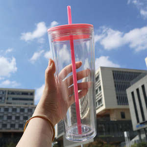 Vaso Acrílico Personalizado <span class=keywords><strong>Misson</strong></span> de 16oz/24oz, Preperforado, con Doble Pared, Transparente, Tipo Bola de Nieve - Product Image 4