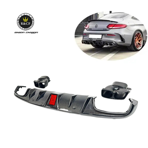 In fibra di carbonio LED paraurti posteriore diffusore BS stile per Mercedes Benz C63 AMG W205 coupé - Product Image 1