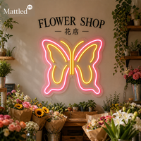 Enseigne néon LED Papillon, lumière décorative esthétique pour chambre |   Lampe néon rose pour la décoration murale de la chambre d'une adolescente |   Cadeau d'anniversaire en dropshipping