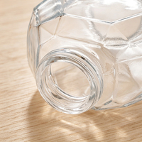 Pot à miel hermétique transparent en verre avec cuillère en bois et couvercle en liège pour la cuisine domestique – Vente chaude