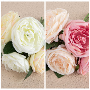 ช่อดอกกุหลาบประดิษฐ์ CallaFloral สีชมพูแชมเปญ ขาวนม งานแฮนด์เมด สำหรับตกแต่งงานแต่งงาน - Product Image 3