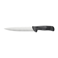 Ensemble de couteaux de cuisine à lames en acier inoxydable de 9 pièces avec poignées en plastique noir polyvalent pour la coupe de tous les aliments pour les chefs cuisiniers