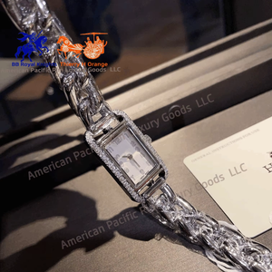 Montre élégante pour femme H Brand, cadran rectangulaire rétro en quartz doré, luxe, strass, petite montre carrée en alliage, petit cadeau, boîte élégante - Product Image 6