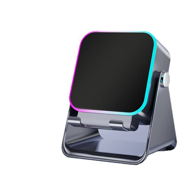 Hot Selling New Wireless Induction Speaker Phone Stand Rechargeable with RGB Light Music Player Square Speaker Bracket 5 in 1