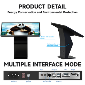 43 Inch Floor Stand Information Self-service Interactive LCD Digital Advertising Display <b>All</b> <b>in</b> <b>One</b> PC Touch Screen Query Kiosk - Product Image 2