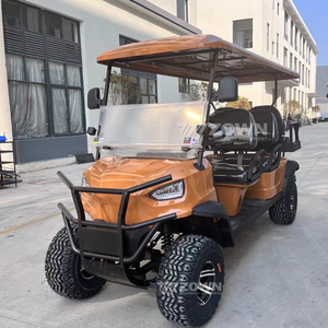 Carrito de golf eléctrico todoterreno naranja de 4 plazas, elevado, para caza, para villas, resorts y turismo. - Product Image 3