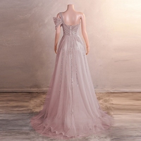 Robe de mariée de luxe Marvellous Bride MF, style bal, glamour, avec strass et perles, bustier, fente haute, fermeture éclair au dos, collection 2024
